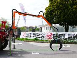 hydraulic forestry crane with log grapple for tractor crab 3000