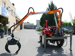 hydraulic forestry crane with log grapple for tractor crab 3000