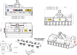 flail mower 160cm mulcher shredder with hammers leopard 160