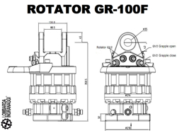 log grapple with fixed pendulum rotator for minidiggers and forest cranes dk 18 gr 100f