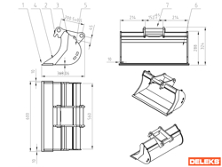 bucket for s100 miniexcavator 600s30